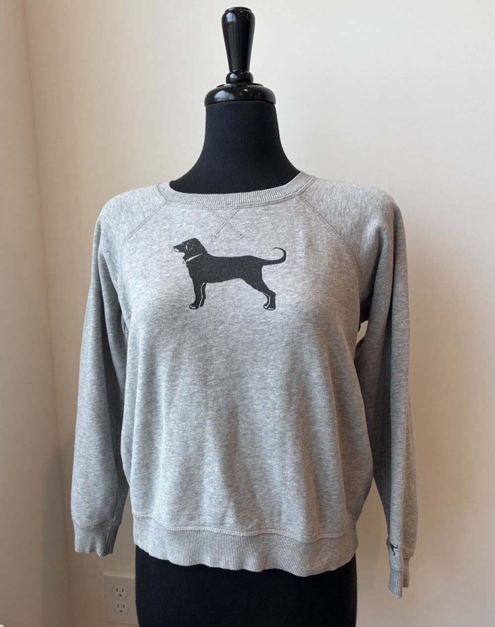 The Black Dog Grey Pullover Thick Crewneck Sweatshirt With Fading Size XS